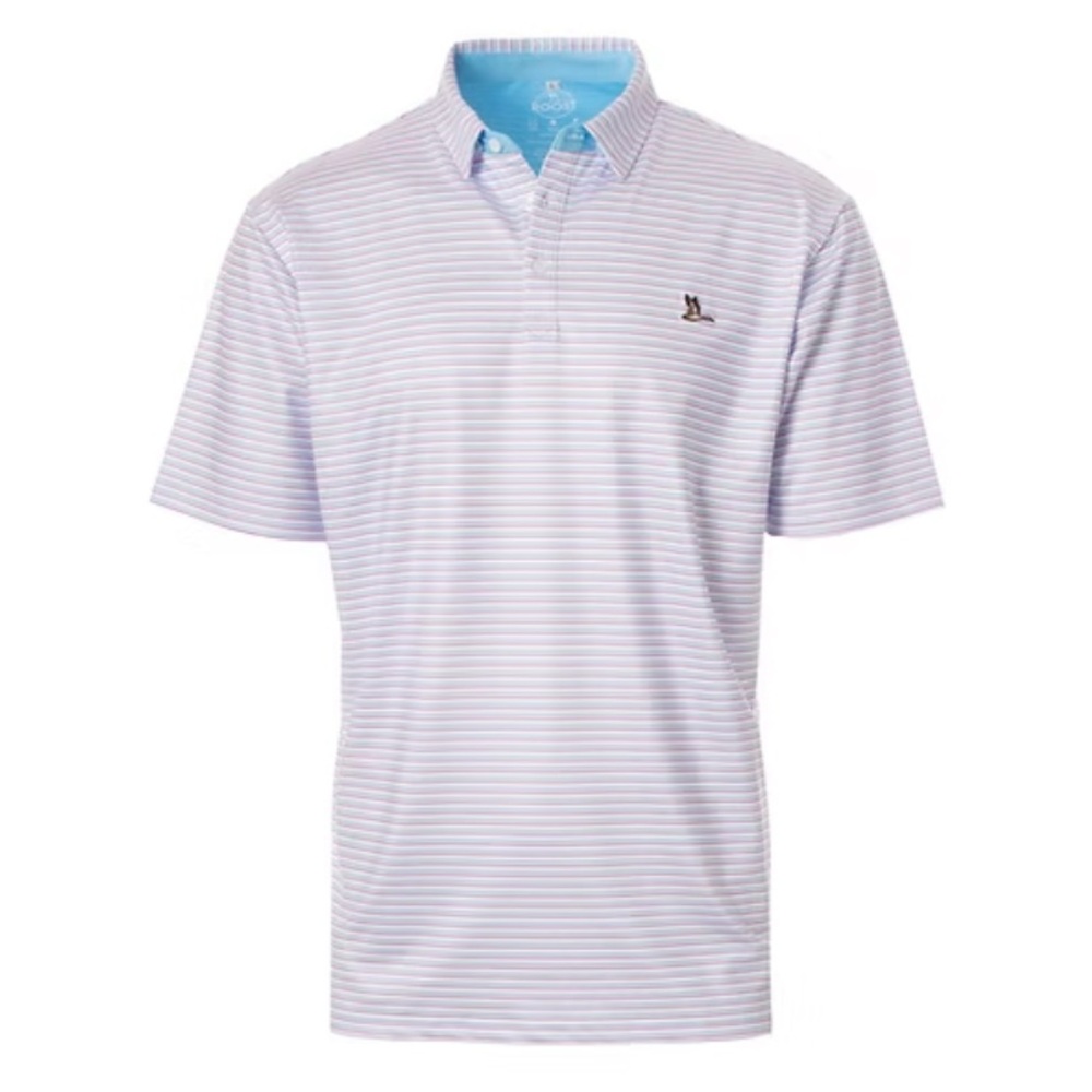Men's Striped Polo Shirt - Pink and Blue